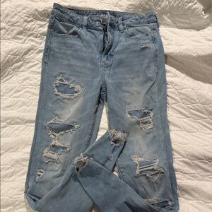 AE Distressed Light Blue Women's Jeans